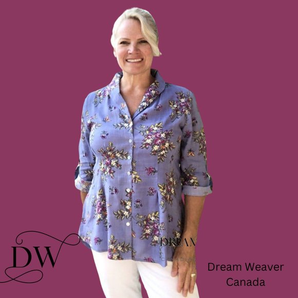 Bellevue Cottage Blouse Periwinkle | April Cornell - Picture 3 of 8